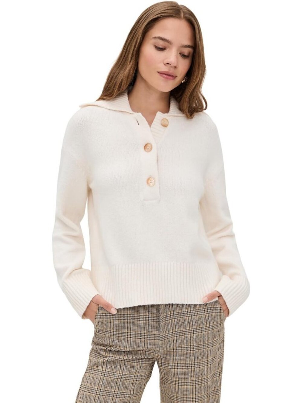 Chic Women's Polo Top, Stylish Trading Up Design, Perfect for Casual Outfits